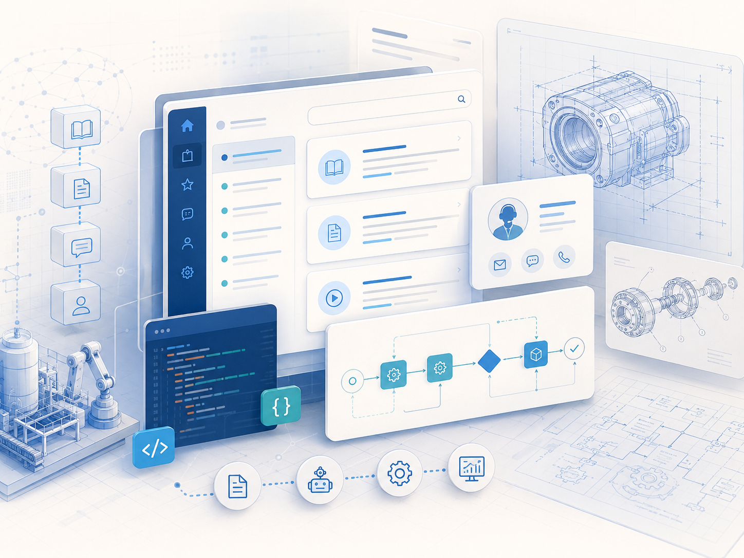 Technical support dashboard illustration