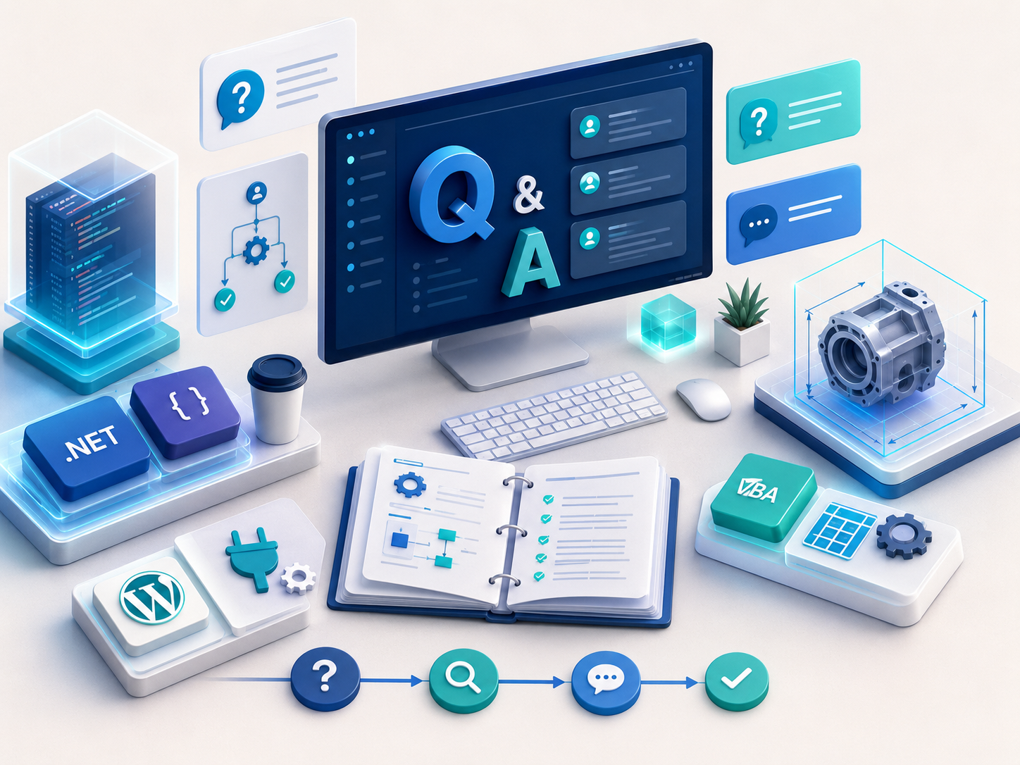 FAQ and technical support illustration